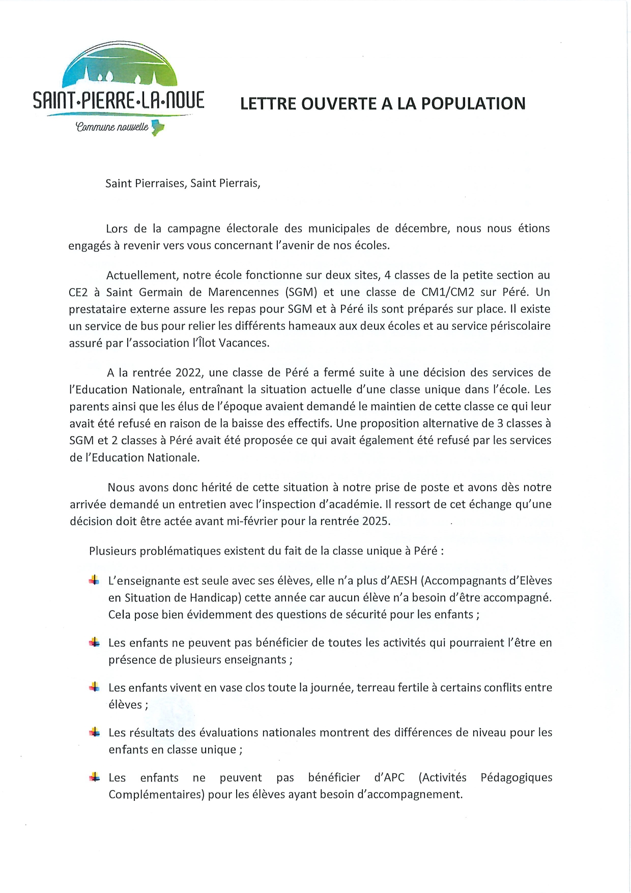 Lettre ouverte à la population page 0001