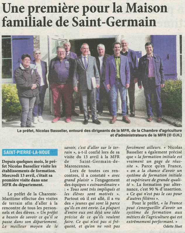 2022 04 21 MFR Visite du Préfet Article