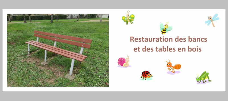 Un coup de neuf pour les tables et les bancs en bois !