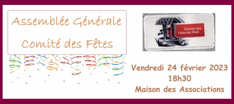 Assemblée Générale du Comité des Fêtes