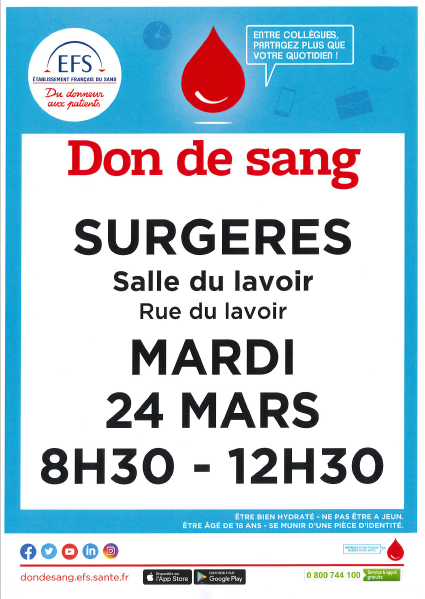 Don du sang 24 mars 2020