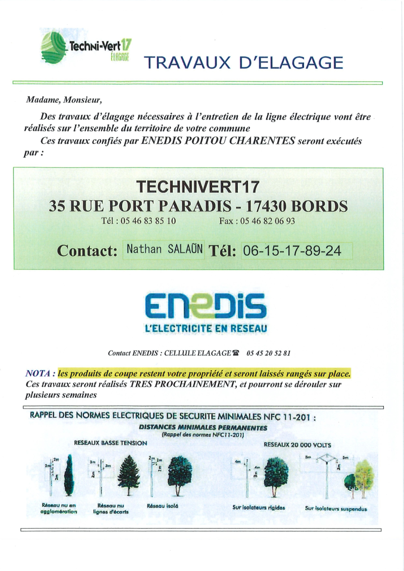 Entretien du réseau électrique basse tension