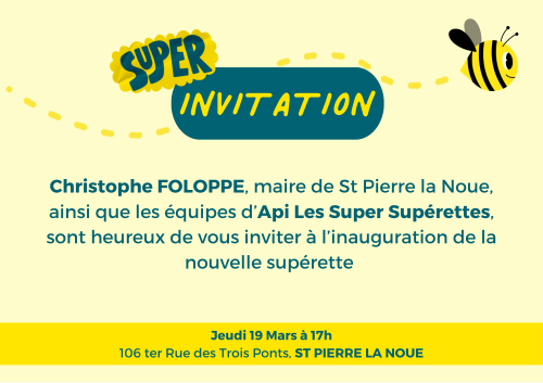 Invitation inauguration de la sup&eacute;rette API