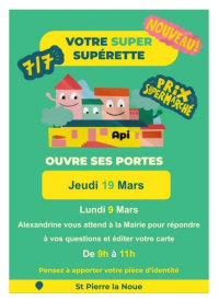 Ouverture de la sup&eacute;rette API